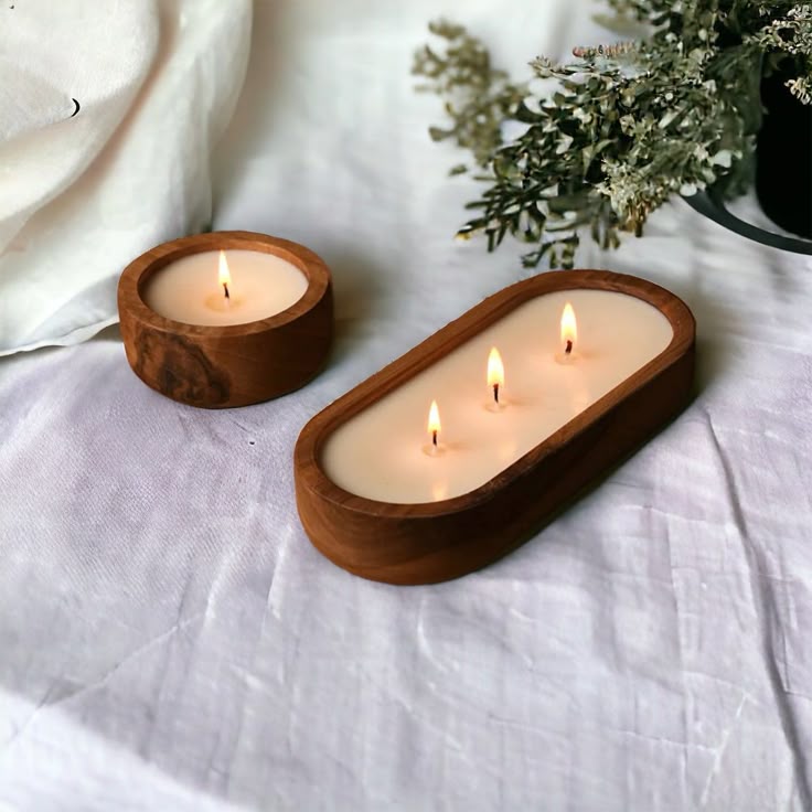 Wooden Container Candles