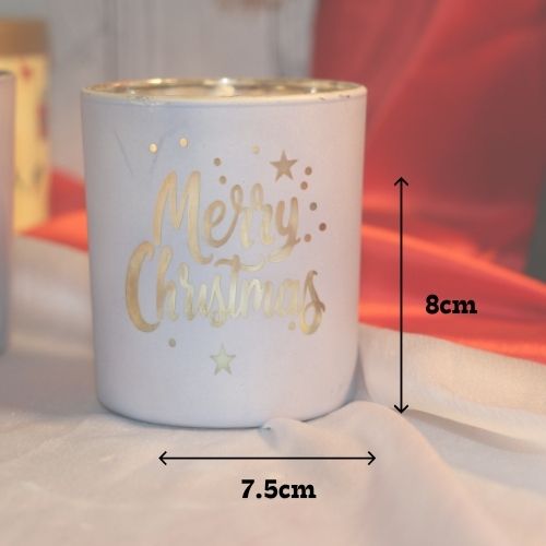 Light Blue “Merry Christmas” Candle – Vanilla & Cardamom Fragrance (180ml)