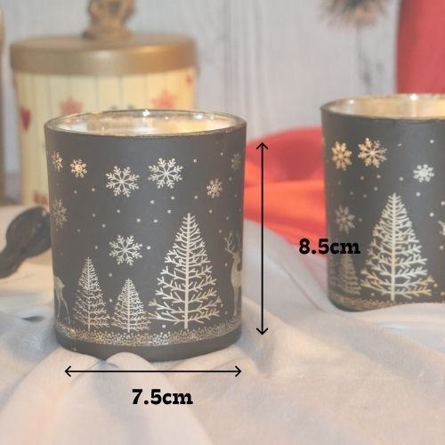 🎄 Black Mercury Glass Christmas Candle – Saffron & Rose Fragrance (180ml)
