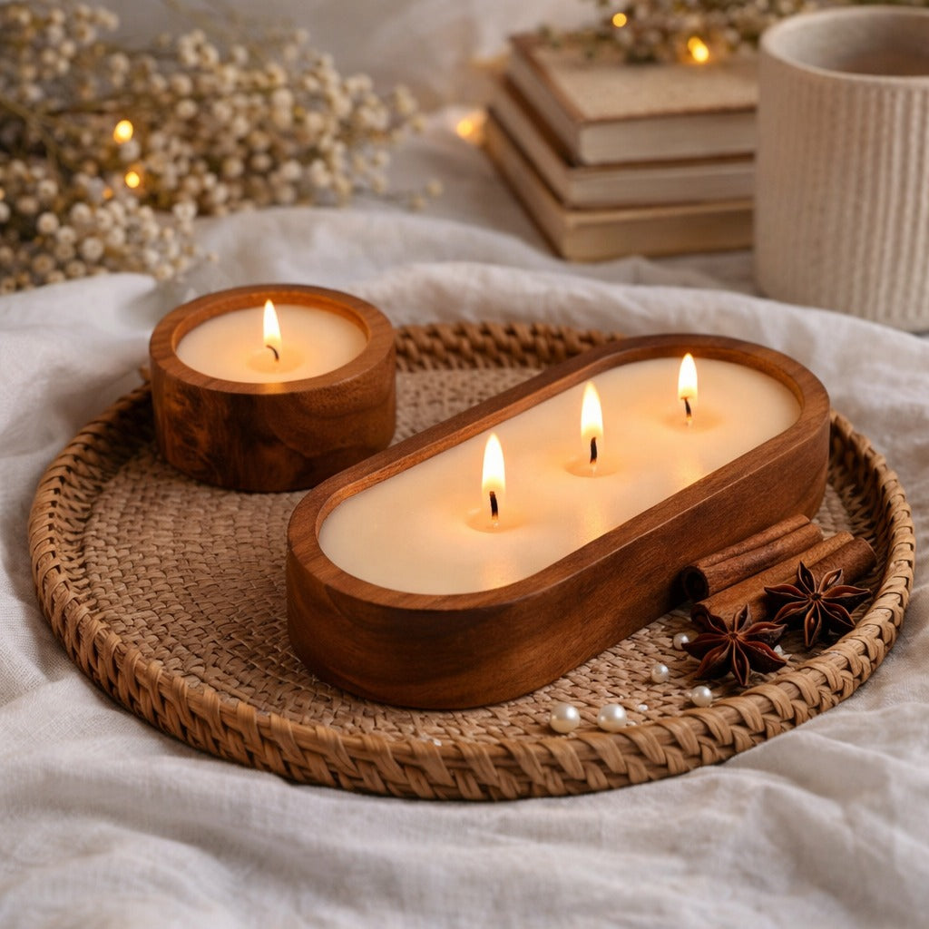Wooden Container Candles