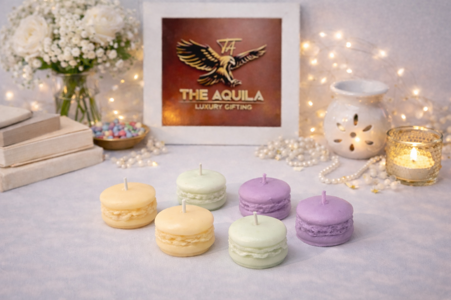 Macaron Pack of 6 – Luxury Dessert-Inspired Candles for Gifting & Self-Love