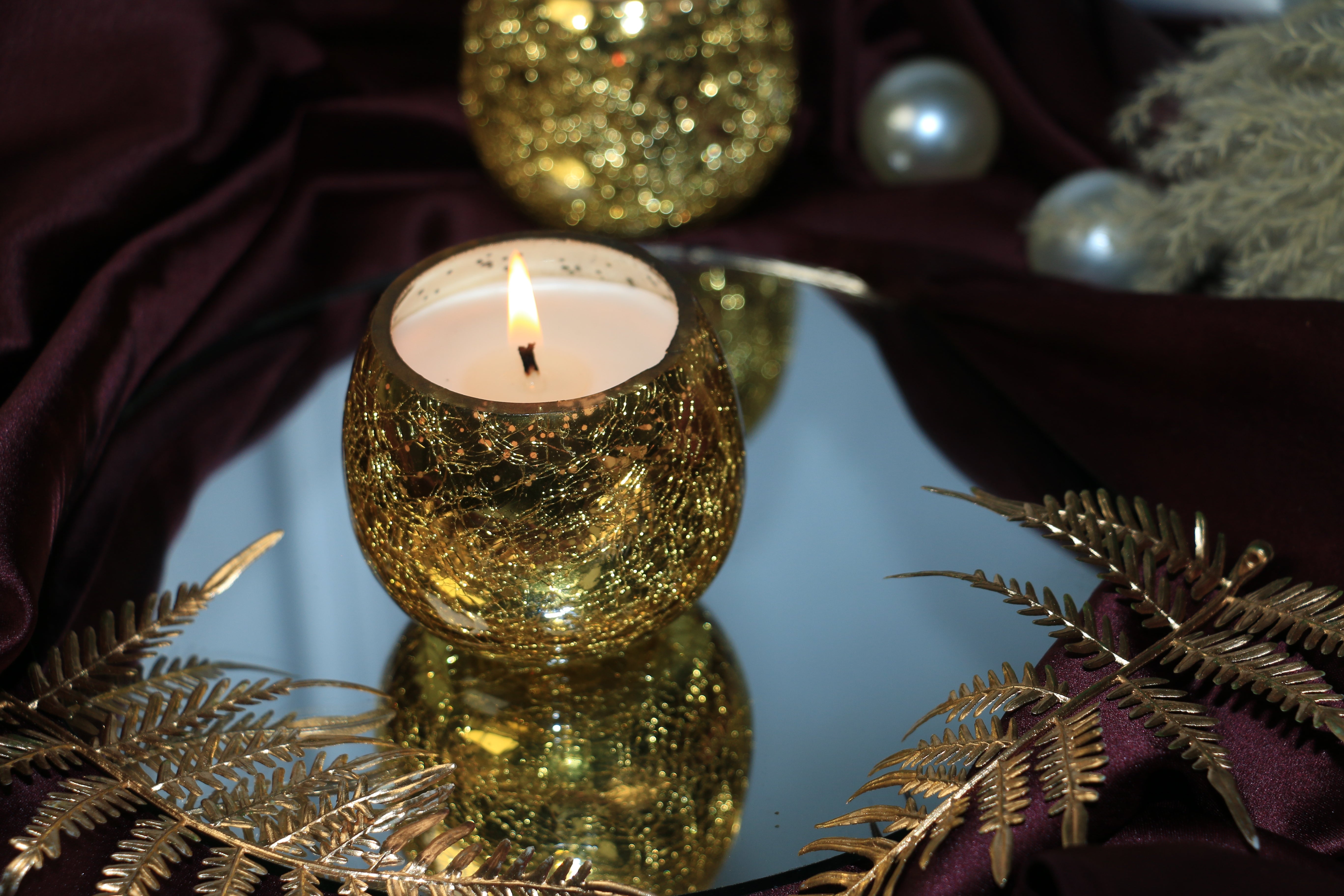 Luxe Gold Textured Musk Candle 100ml – Pack of 1