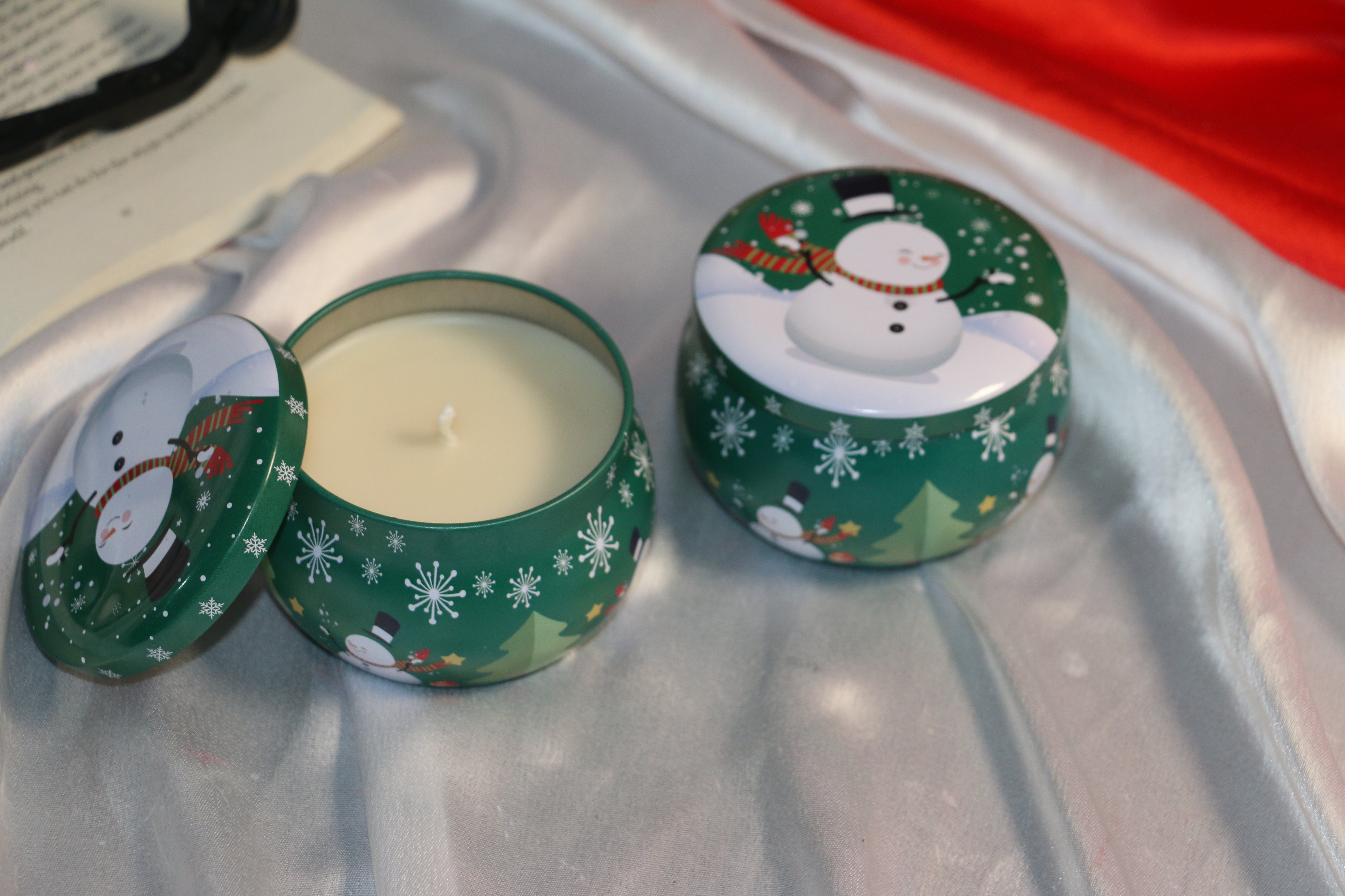 Christmas Edition Scented Candle Tins — Snowman & Santa Collection (100ml)