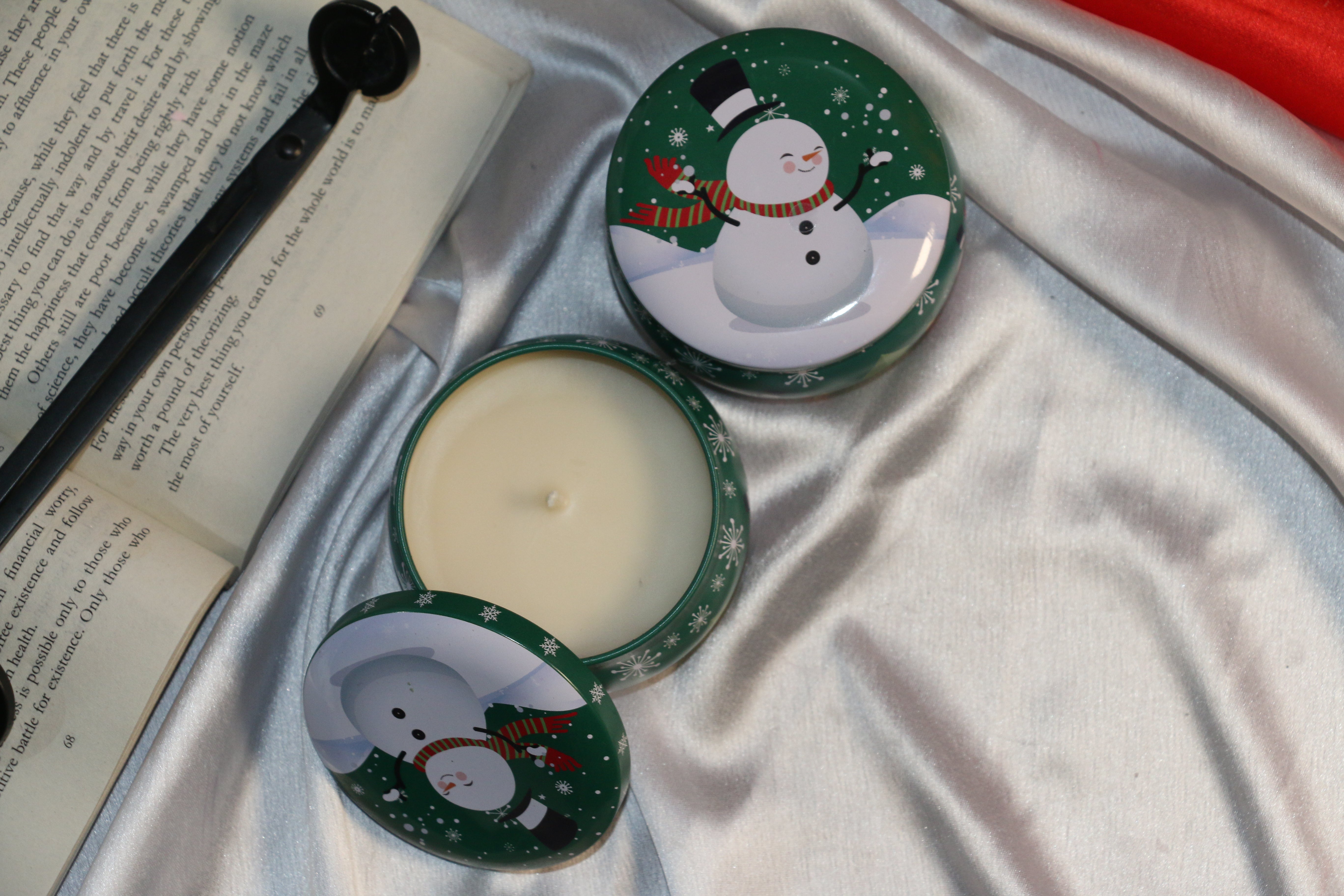 Christmas Edition Scented Candle Tins — Snowman & Santa Collection (100ml)