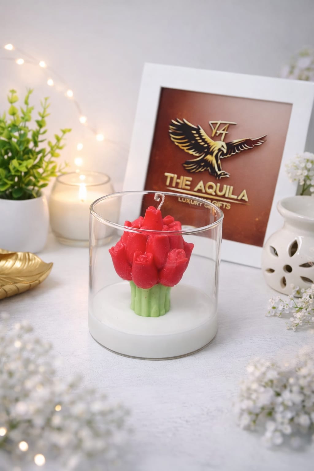 Tulip Candle Bouquet in a Jar – Luxury Scented Candle for Self-Love & Gifting