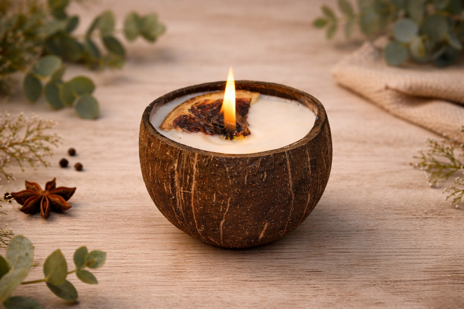 250ml Matte Coconut Shell Candle – Eco-Friendly, Handcrafted & Beautifully Scented