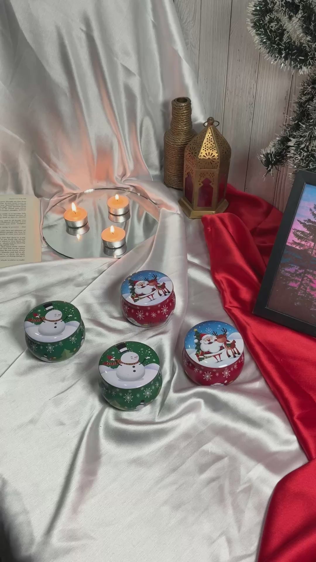 Christmas Edition Scented Candle Tins — Snowman & Santa Collection (100ml)